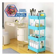 GENERICO - Organizador con Ruedas y Asas en Celeste Y+Ligas de Regalo