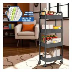 GENERICO - Estante con Estructura Metalica en Negro Y+Papel de Regalo