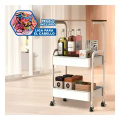 GENERICO - Estante Carrito para Almacenar en Blanco Y+Ligas de Regalo