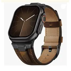 GENERICO - Correa Cuero Luxury para Apple Watch 44mm - Marrón