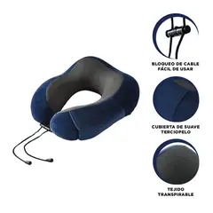 GENERICO - Pack4 Almohadilla Viaje en Azul Espuma Y+Papel de Regalo