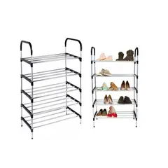 GENERICO - Pack2 Zapatero Vertical Espacioso de 5 Niveles en Negro