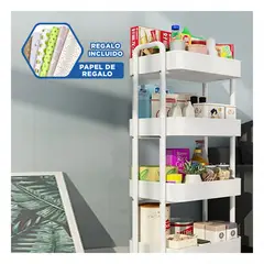 GENERICO - Estante con Estructura Metalica en Blanco Y+Papel de Regalo