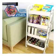 GENERICO - Organizador con Ruedas y Asas en Blanco Y+Ligas de Regalo