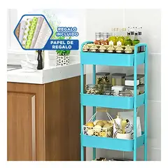 GENERICO - Estante con Estructura Metalica en Celeste Y+Papel de Regalo