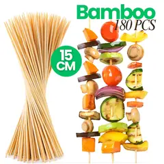 SM - BROCHETAS DE BAMBÚ DE 15 CM - 2 PACK 180PCS
