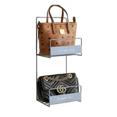 GENERICO - Organizador de 2 Niveles para Carteras en Color Azul