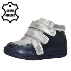 BRUNO KIDS - ZAPATO PIBE PARA NIÑA DE CUERO PLATA PRIMEROS PASOS