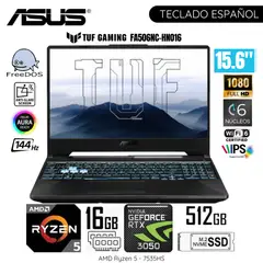 ASUS - Laptop TUF A15 FA506NC-HN016 AMD Ryzen 5-7535HS 16GB RAM 512GB SSD RTX 3050 15.6" FHD Free Dos