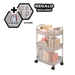 GENERICO - Carrito de Almacenamiento de 3 Niveles Y+Regalo Stickers