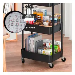 GENERICO - Estante de Almacenamiento Metal en Negro Y+Regalo Stickers