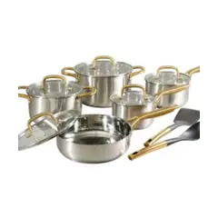 OSTER - JGO DE OLLAS 12 PZAS NEGRO C/ASA DORADA DAVINELLE – 143760 12