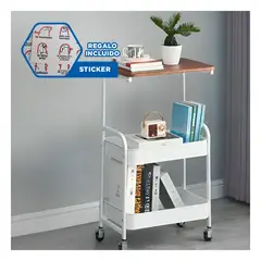 GENERICO - Estante Desplazable para Libros en Blanco Y+Regalo Stickers