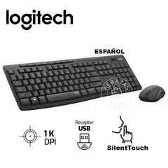 LOGITECH - Combo Teclado y Mouse Inalámbrico MK295 SilentTouch Negro