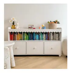 TU MESITA - Librero Funcional Akira Infantil color Blanco 3 cajones