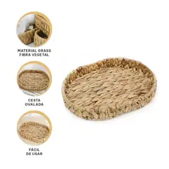 GENERICO - Pack6 Centro de Mesa Ovalada Tejido 29x20x4cm en Mostaza