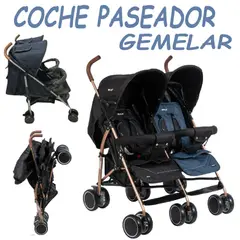 EBABY - Nuevo Coche Paseador Gemelar Twinease -Azul