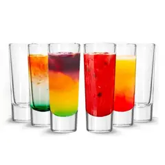PENTHA - Set de 6 Vasos Shot Tequilero Vidrio 28ml Resistentes