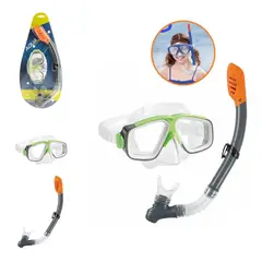 GENERICO - GAFAS CON MÁSCARA Y SNORKEL PARA NIÑOS VERDE