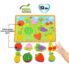 EDUCA - Rompecabezas de Encaje en Alto Relieve 8 Pzas - FRUTAS