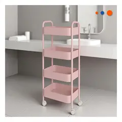 GENERICO - Pack4 Carrito Funcional en Rosado Y+Papel de Regalo