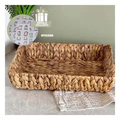 GENERICO - Pack12 Bandeja de Grass Tejida en MostazaY+Regalo Stickers