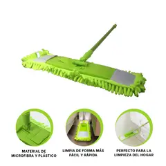 GENERICO - Pack12 Trapeador para Limpieza de Microfibra en Verde