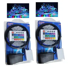 GENERICO - Pack x2 Luces led rgb de 5 metros 2835 con enchufe