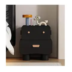 TU MESITA - Velador Mesa de Noche Infantil Gaby color Negro 2 cajones