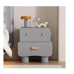 TU MESITA - Velador Mesa de Noche Infantil Gaby color Gris 2 cajones