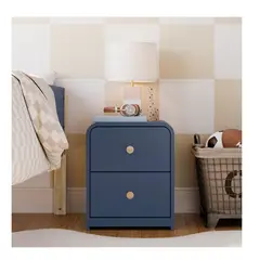 TU MESITA - Mesita de Noche Infantil Amadeus color Azul Mediterráneo 2 cajones