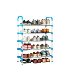 GENERICO - Estanteria de Zapatos Vertical con 5 Secciones Celeste