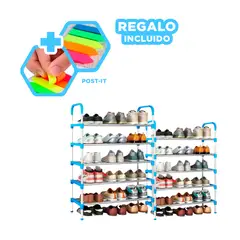 GENERICO - Pack12 Estanteria Vertical de 5 Celeste Y+Regalo Stickers