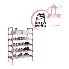 GENERICO - Zapatera con Separadores de 5 N Rosado Y+Regalo Stickers