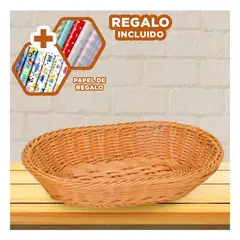 GENERICO - Cesta Plastificado Exotico de 30x20x7cm Y+Papel de Regalo