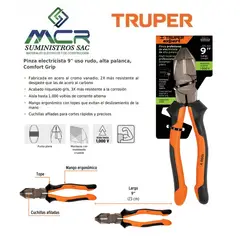 TRUPER - ALICATE UNIVERSAL AISLADO 1000V 9” 23cm