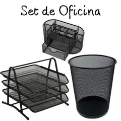 GENERICO - Set de Oficina Metálico 3 en 1