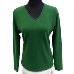 GENERICO - CHOMPA ANGORA MAURA CUELLO V MANGA LARGA - VERDE