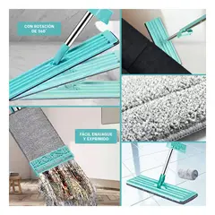 GENERICO - Pack4 Mopa Idoneo 360 Grados con Escurridor en Verde Agua