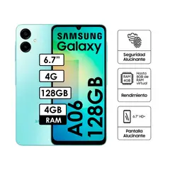 SAMSUNG - Smartphone Galaxy A06 VERDE 6.7" 4GB RAM 128GB