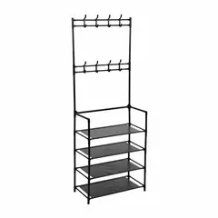 GENERICO - Pack2 Zapatera Moderna 4 N en Negro Y+Papel de Regalo