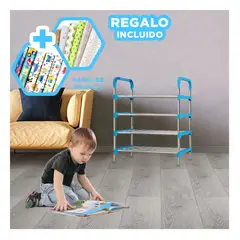 RYBIU IMPORT - Pack6 Estante Elegante con 4 N Celeste Y+Papel de Regalo