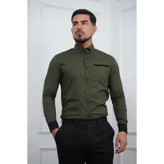 MEHIVIC - CAMISA DE HOMBRE SLIM FIT CON BOLSILLO ALGODON PREMIUM - DOBLE ESTILO