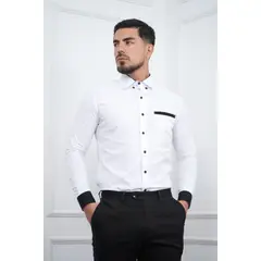 MEHIVIC - CAMISA DE HOMBRE SLIM FIT CON BOLSILLO ALGODON PREMIUM - DOBLE ESTILO