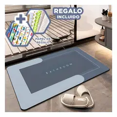 RYBIU IMPORT - Tapete para Entrada de Hogar Azul Y+Papel de Regalo