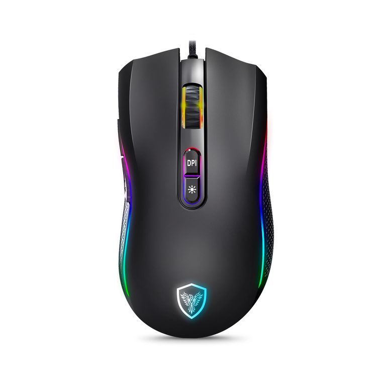 Mouse Gamer Alámbrico 7B 1800DPI Negro Kripton MIC GM800