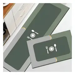 RYBIU IMPORT - Pack4 Alfombrillas Comodas para Hogar en Color Verde