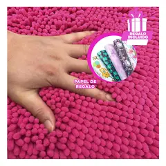 RYBIU IMPORT - Pack12 Alfombra de Lavado Facil Fucsia Y+Papel de Regalo