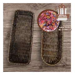 RYBIU IMPORT - Azafate para el Hogar Rectangular Marron Y+Ligas de Regalo