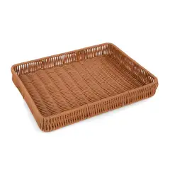 RYBIU IMPORT - Cesta Rectangular de Plastico Tejido de Alimentos 34x24x4cm